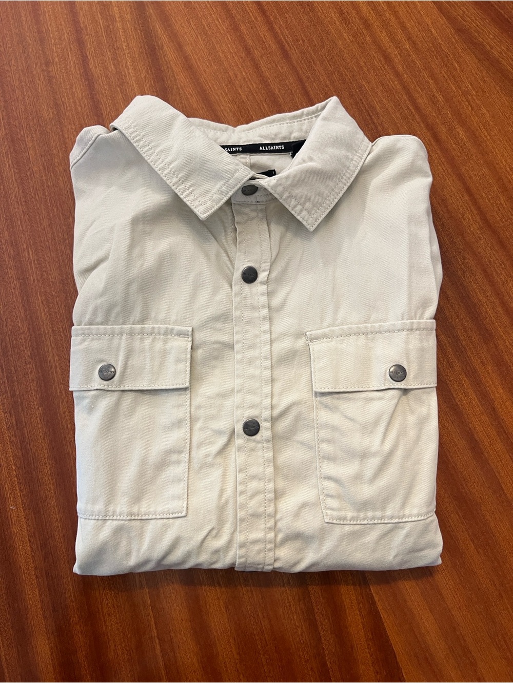 All Saints Beige Lightweight Utility Shirt Jacket for Kids
